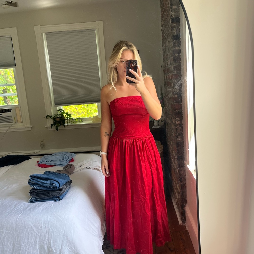 Abercrombie & Fitch Red Strapless Dress